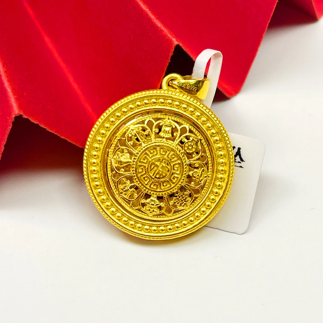 姐妹黄金 足金999时来运转镂空福字黄金吊坠6.19/6.28/6.27