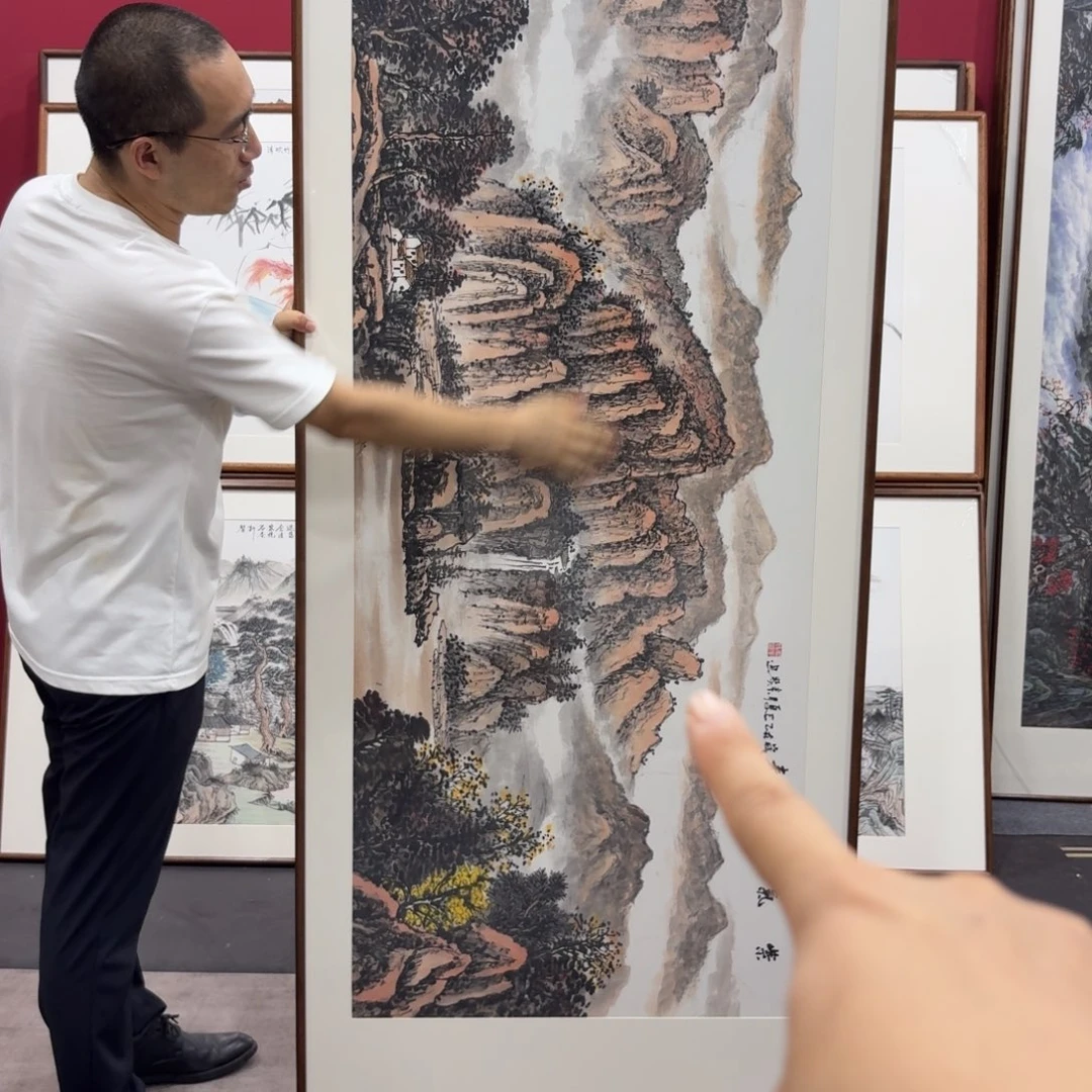 国画手绘作品带框包邮210成80
