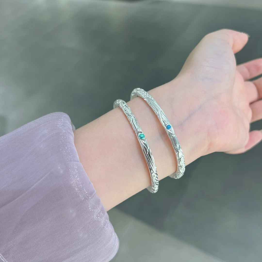 足银手镯 足银手镯混天绫乾坤圈手镯男女同款情侣手镯