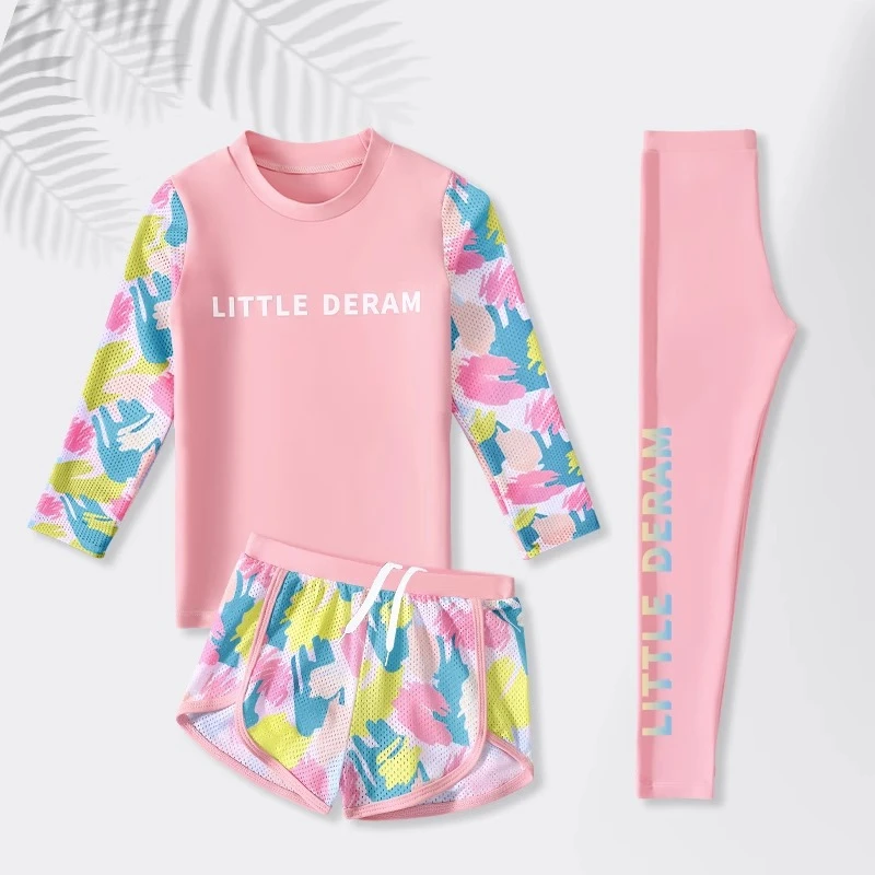 【59号】32698Y儿童泳衣女2025新款女童长袖游泳衣防晒分体泳装MT