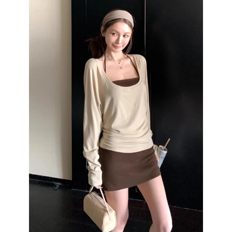 【老板专属3356】25新款气质修身挂脖吊带包臀裙连衣裙子女秋季