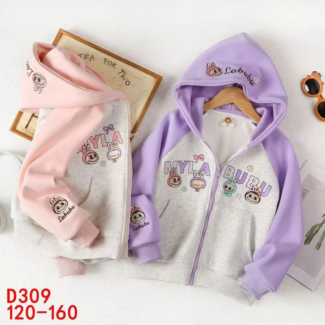 2025冬季加绒新款labubu卫衣外套加绒 精致刺绣 百搭保暖