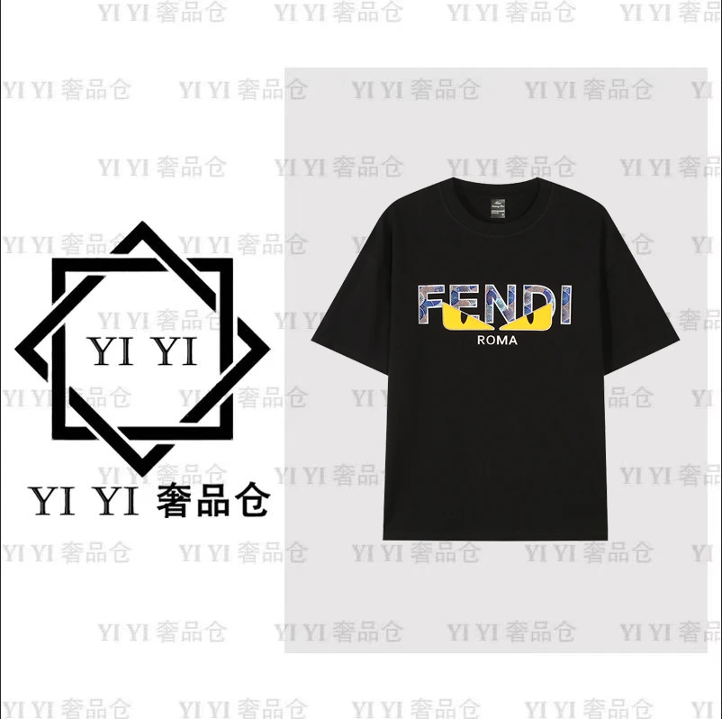 【YI YI/周一一奢品】2025夏季新款纯棉男女青花瓷恶魔眼恤短袖A80