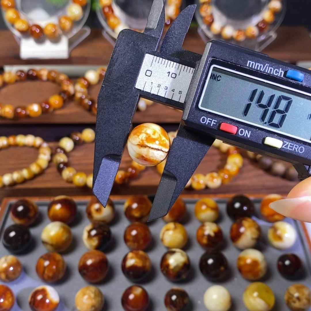 蜜蜡未镶嵌裸石天然沁色蜜蜡单珠