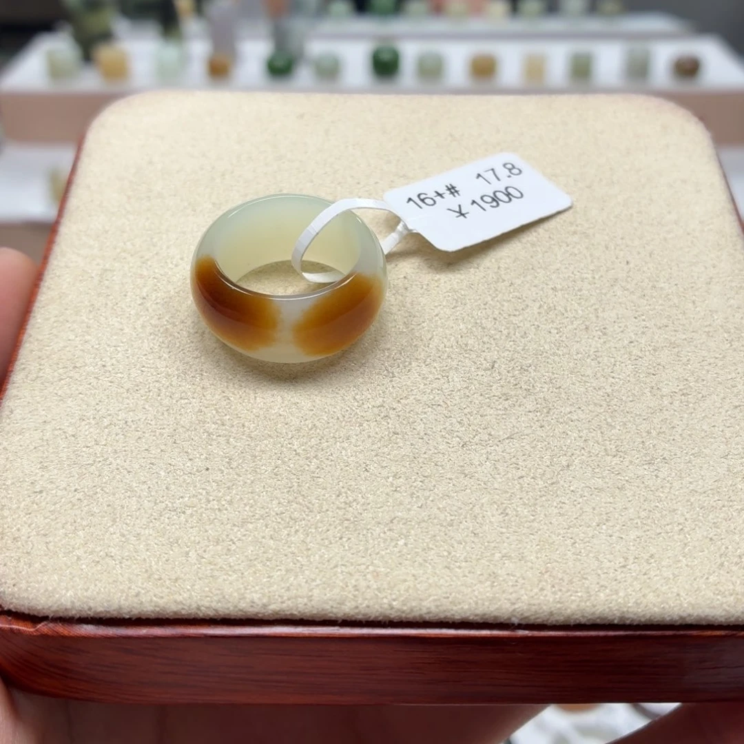 任***！和田玉未镶嵌戒指17.8