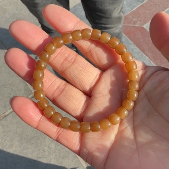 和田玉手链未镶嵌金山糖卡7x6