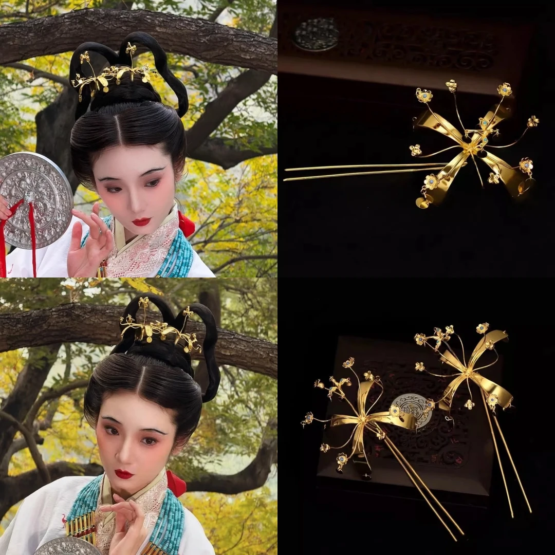 古风花树发钗头饰魏晋战国袍饰品步摇簪发柘枝发簪汉服女仙气配饰