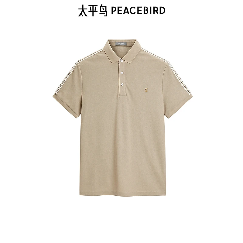 【商场同款】太平鸟男装 2023年夏季织带拼接Polo衫BWCOE2195