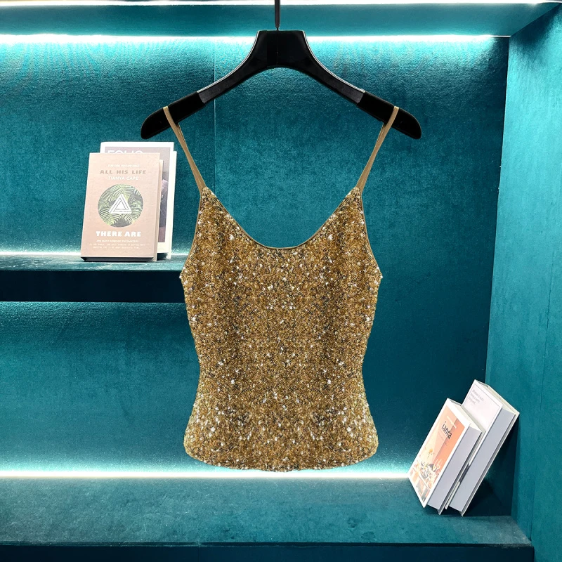 【CENFUN】38*法式时尚亮片吊带背心上衣A01005