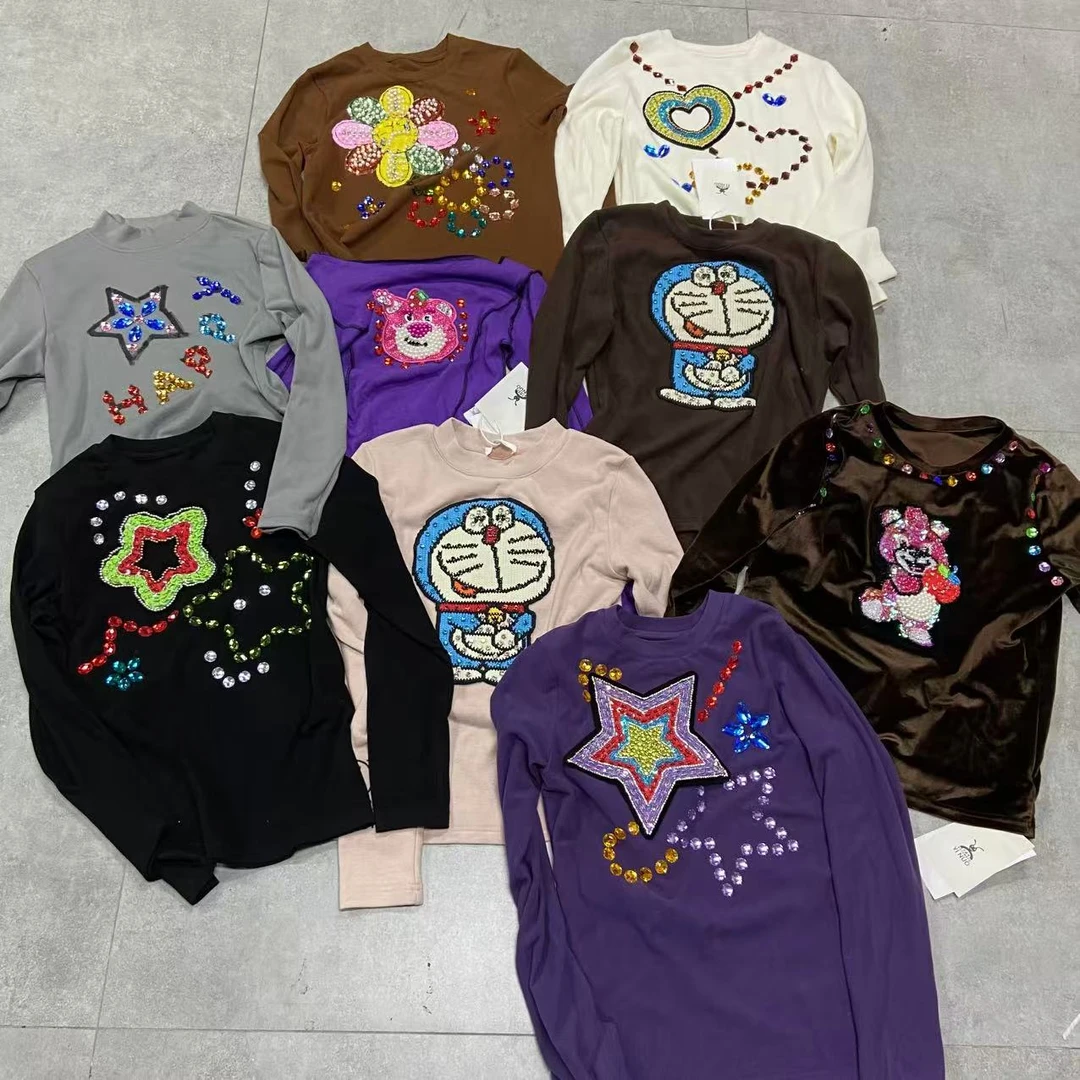 欧货潮牌重工钉珠新款百搭长袖上衣合集  DZ250270