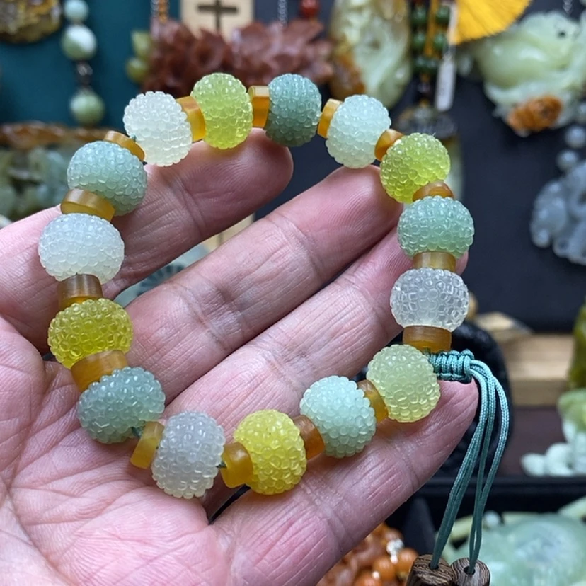 【闪购商品】蛇纹石玉手链手工制作未镶嵌