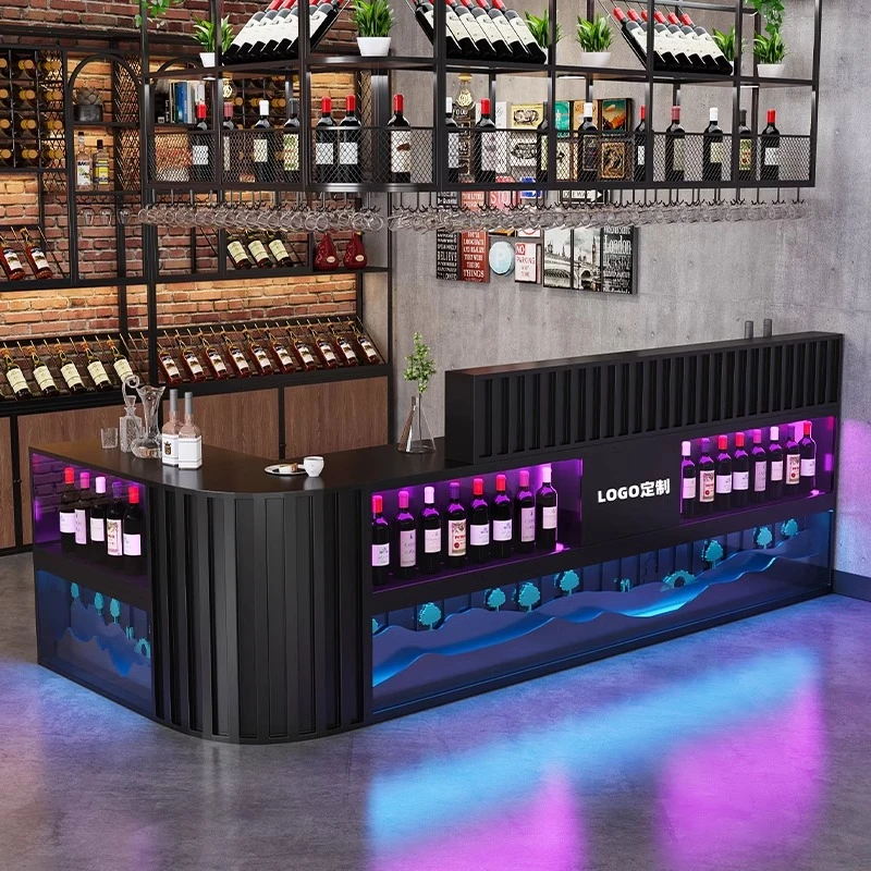 复古工业风入户收银台铁艺前台酒吧接待台烧烤转角吧台定制小酒馆