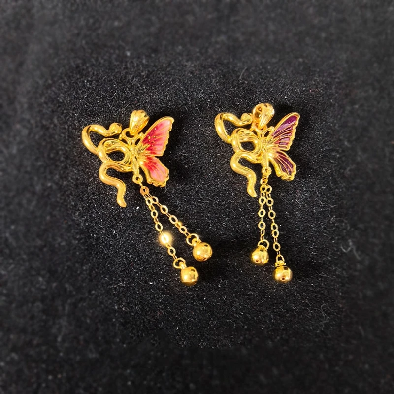 18K金流苏灵蛇蝶舞吊坠（多样性发其一）G8874