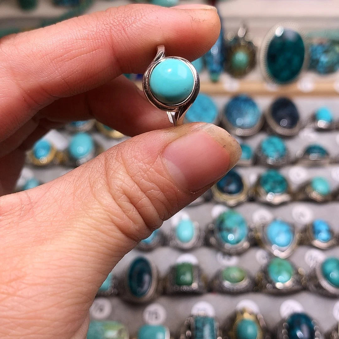 绿松石挂件银S925镶嵌