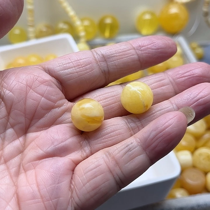 未镶嵌蜜蜡裸石J**m蜜蜡14圆珠