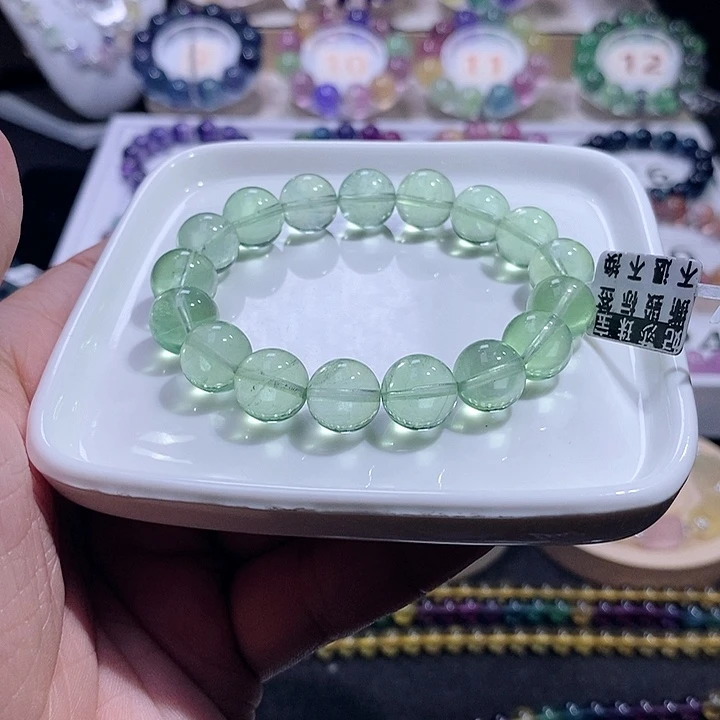 手链未镶嵌萤石12mm薄荷绿茶