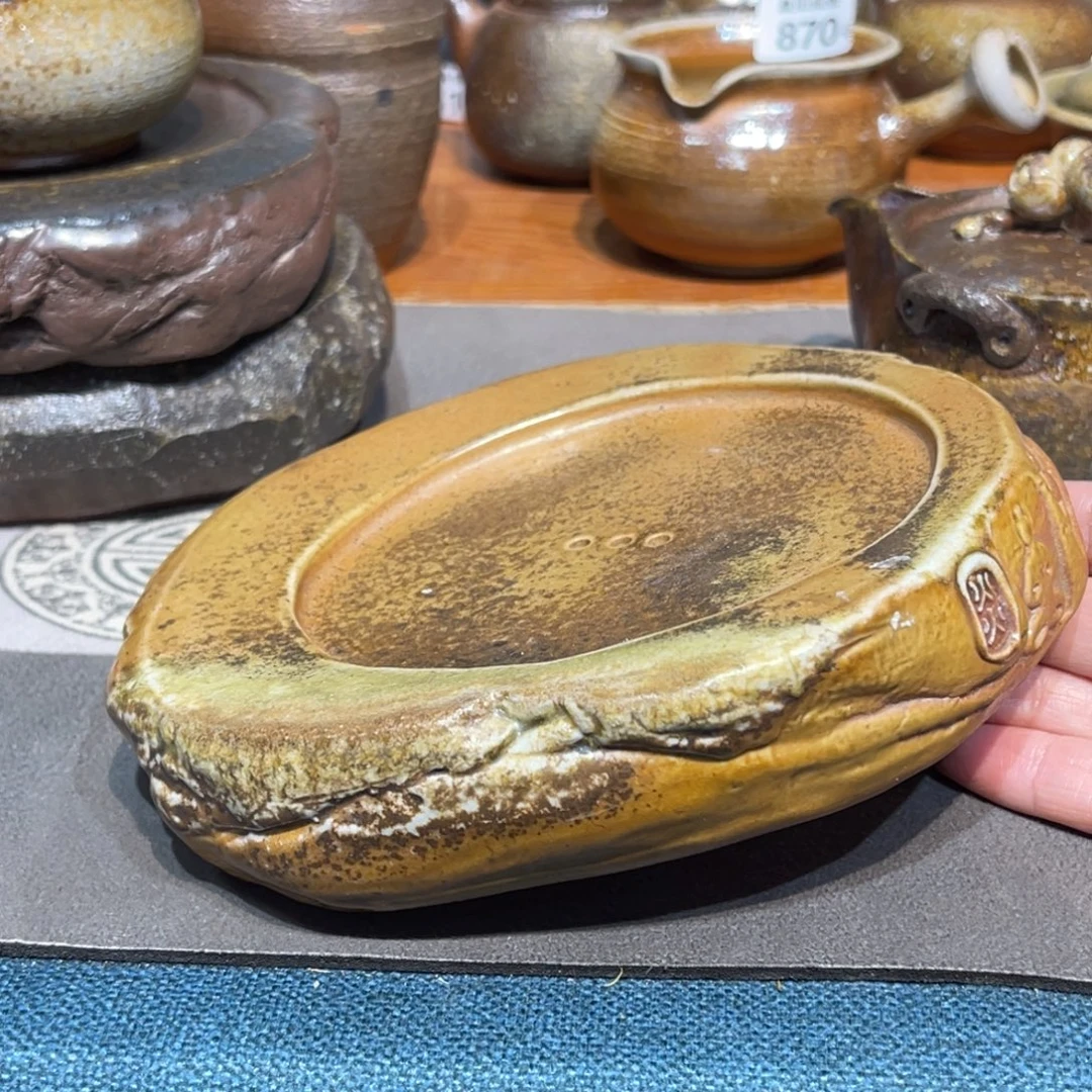 尚佤柴烧茶器，16厘米，壶承