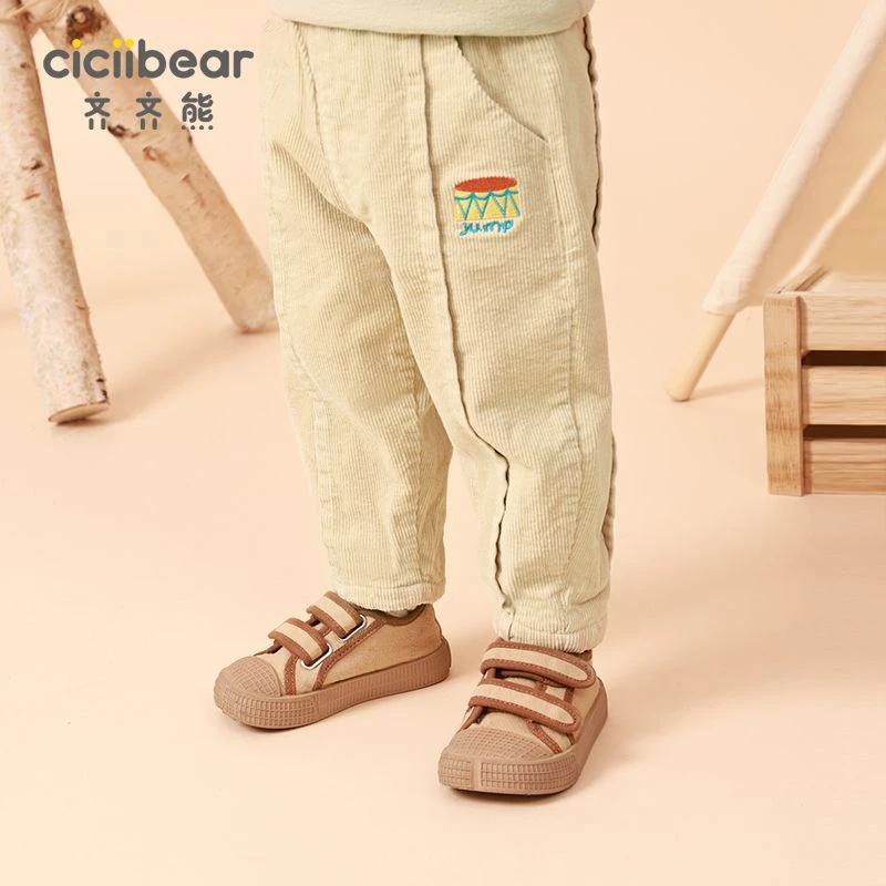 灯芯绒裤子加绒加厚保暖裤冬款儿童长裤Q100034