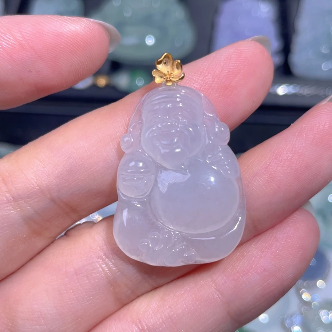 颈饰18K金镶嵌翡翠翡翠