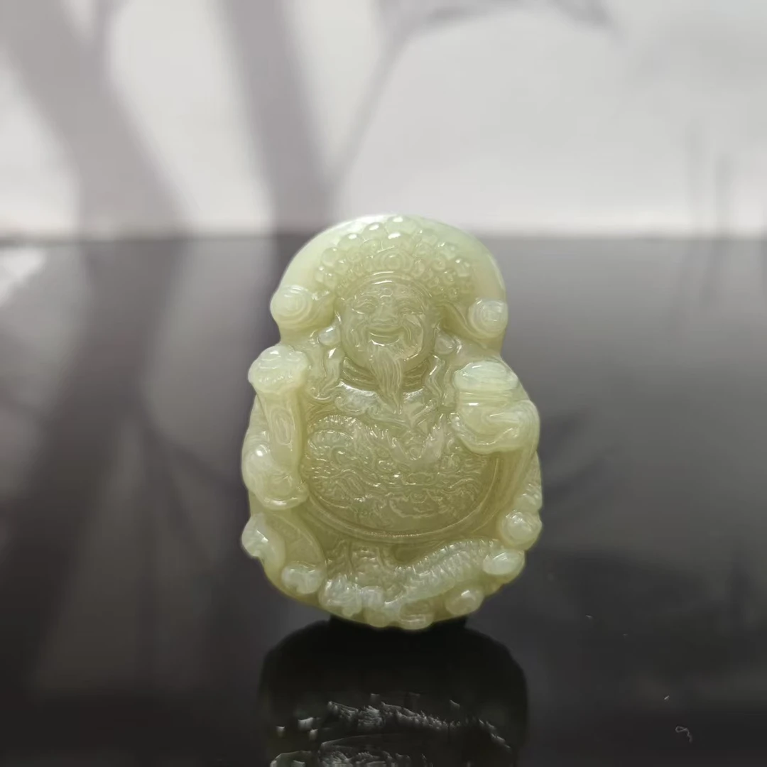 Q和田玉财神吊坠2544