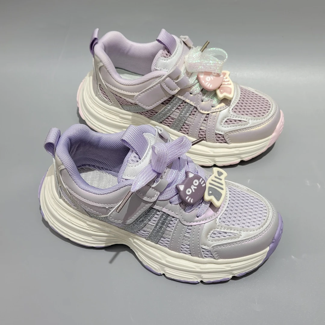 春秋款双网女童运动鞋中童轻便舒适休闲百搭女孩公主鞋816B