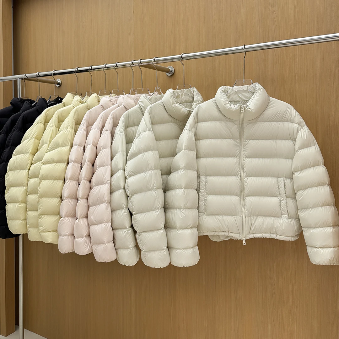 排骨鱼骨泡芙面包羽绒服女软糯90白鸭绒保暖宽松小个子韩版外套