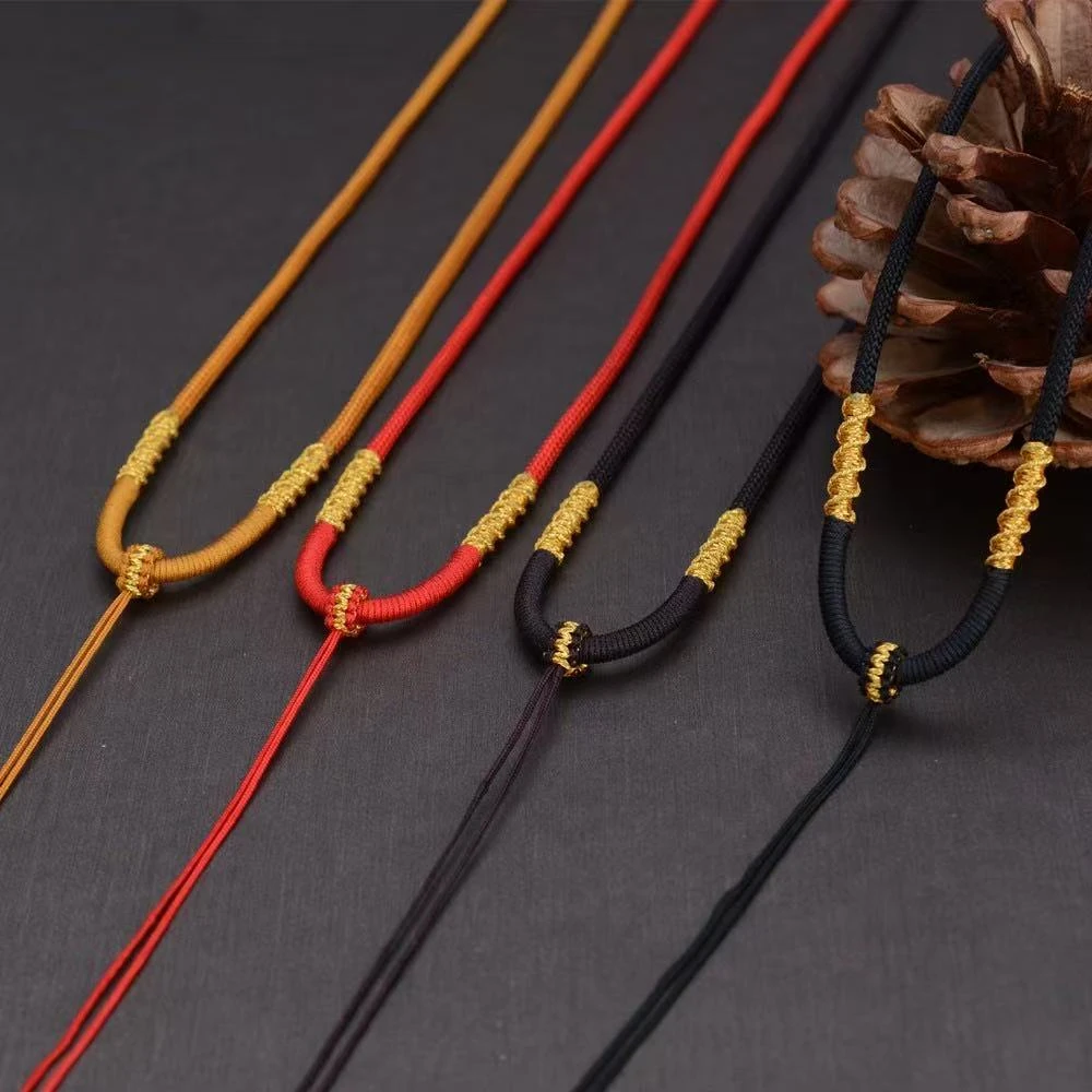 合金棉绳项链 手工编制挂坠绳子项链绳编织简约