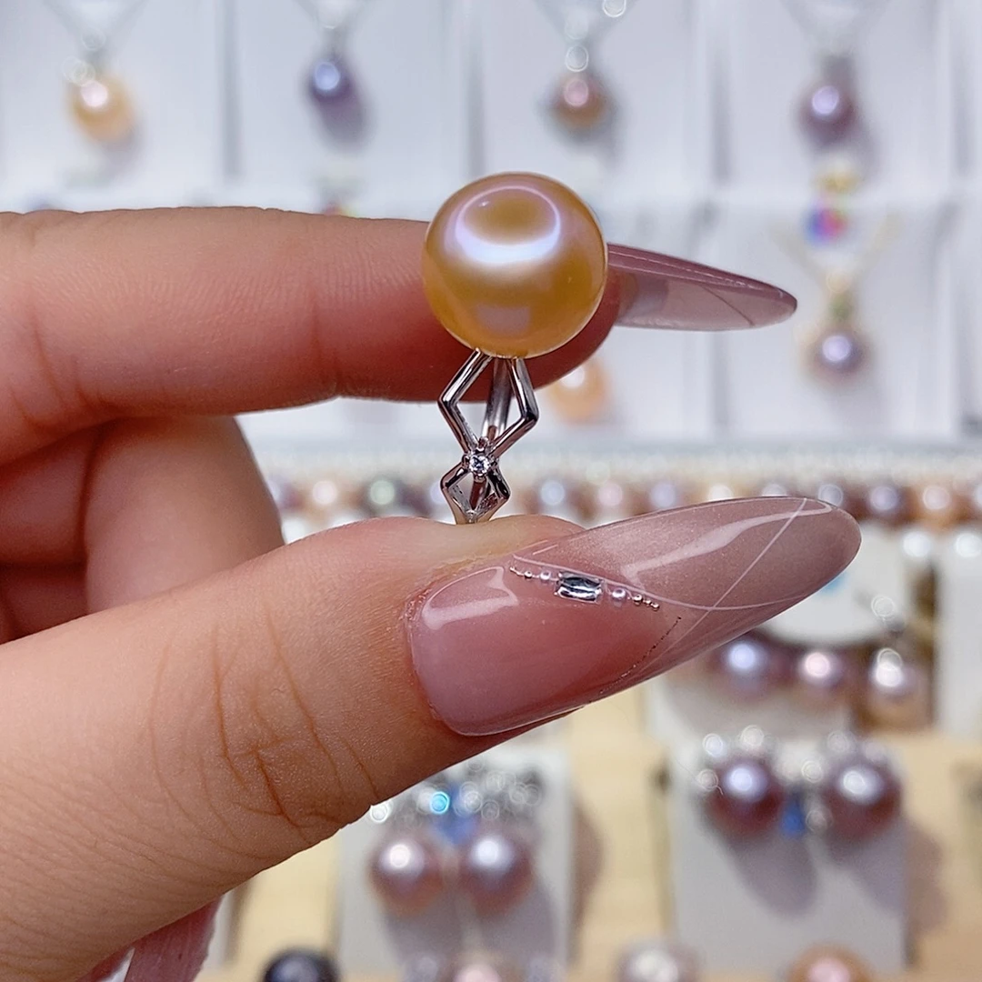 戒指银S925镶嵌淡水珍珠