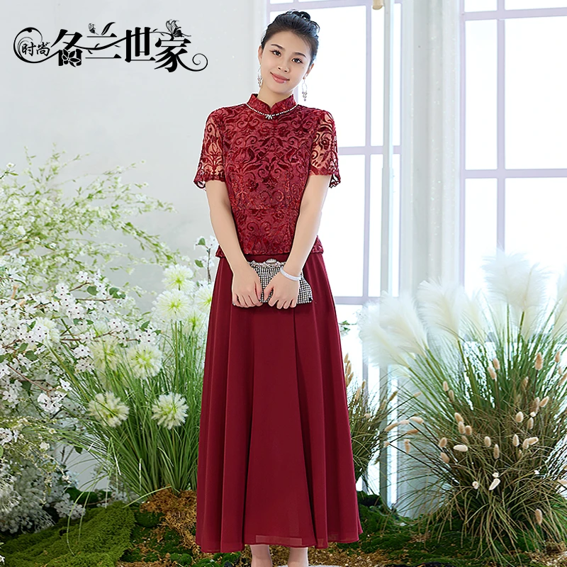 『馨绮』时尚名兰世家妈妈装婚宴礼服高贵婚庆礼服喜妈妈礼服