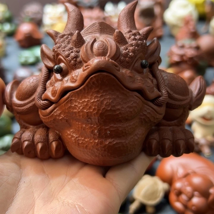 紫砂茶宠紫砂茶宠朱泥皓蟾