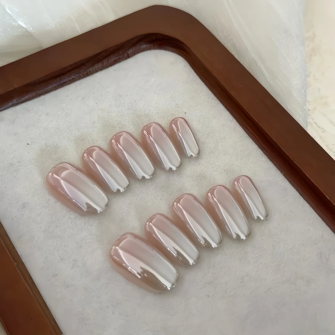 新款【沐光】纯手工穿戴甲秋冬指尖高级感猫眼简约精致美甲片贴片