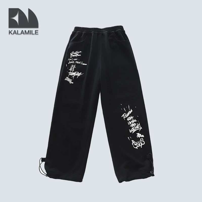 KALAM1LE【潮流涂鸦】儿童亲子早春潮酷直筒百搭宽松休闲裤C2003