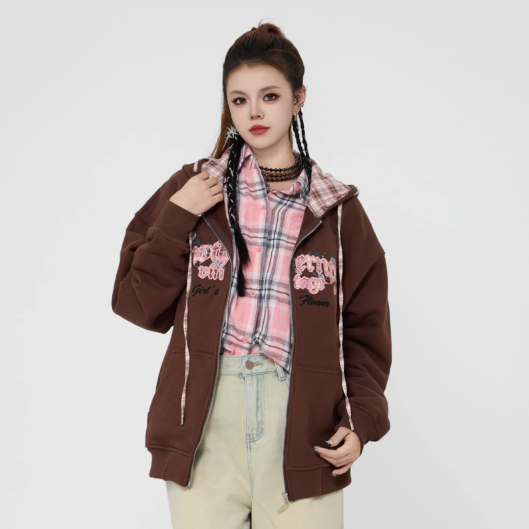 ANPK【禾子宠粉】美式复古卫衣开衫AD133L7379