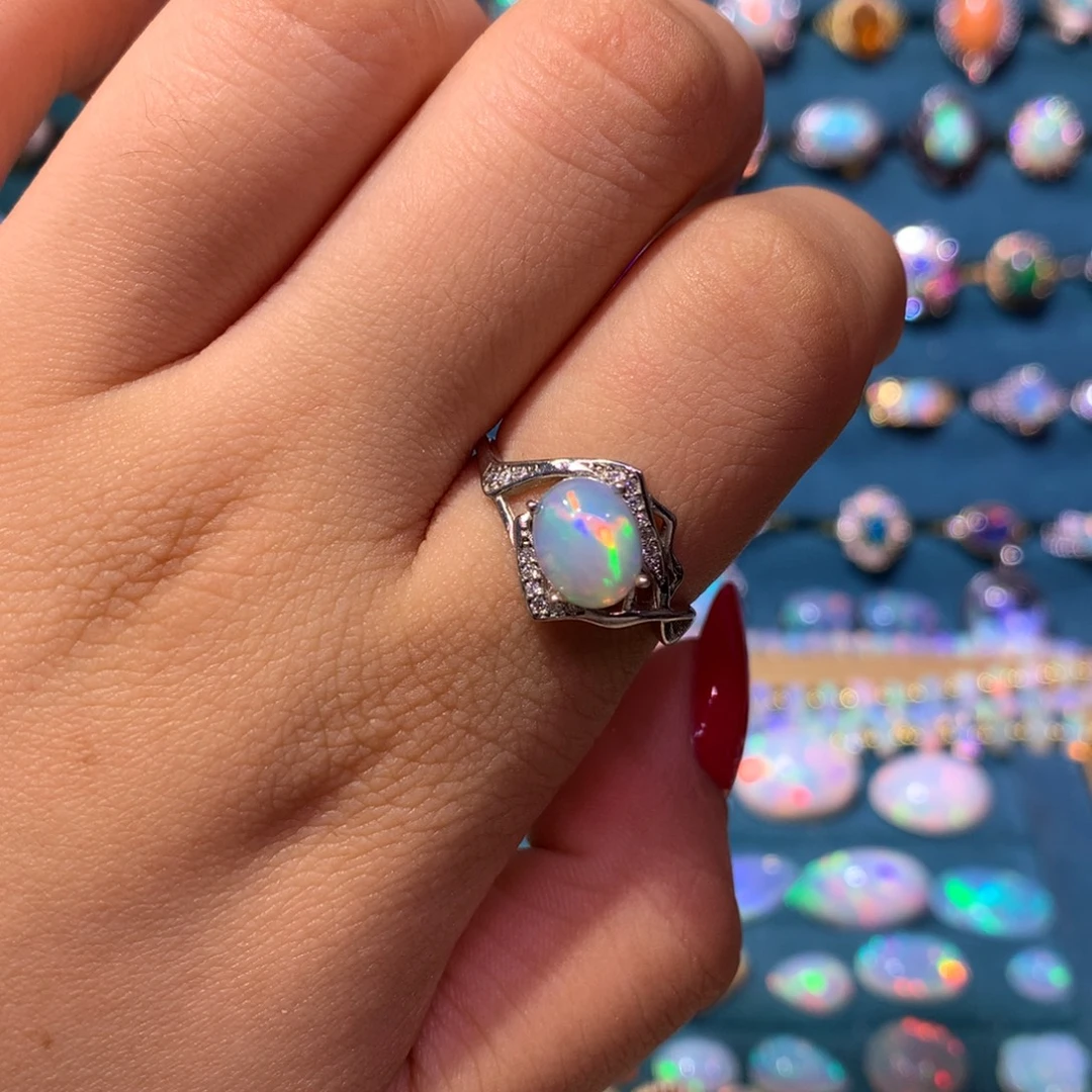 欧泊银S925镶嵌戒指款