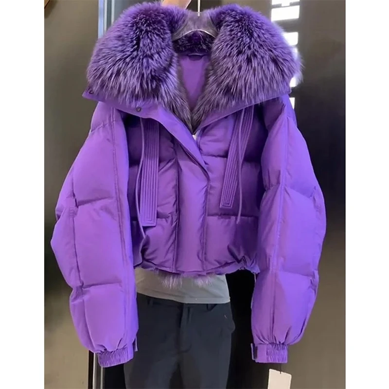 韩版设计感大毛领保暖棉服女2026年冬季新款时尚百搭加厚棉衣外套