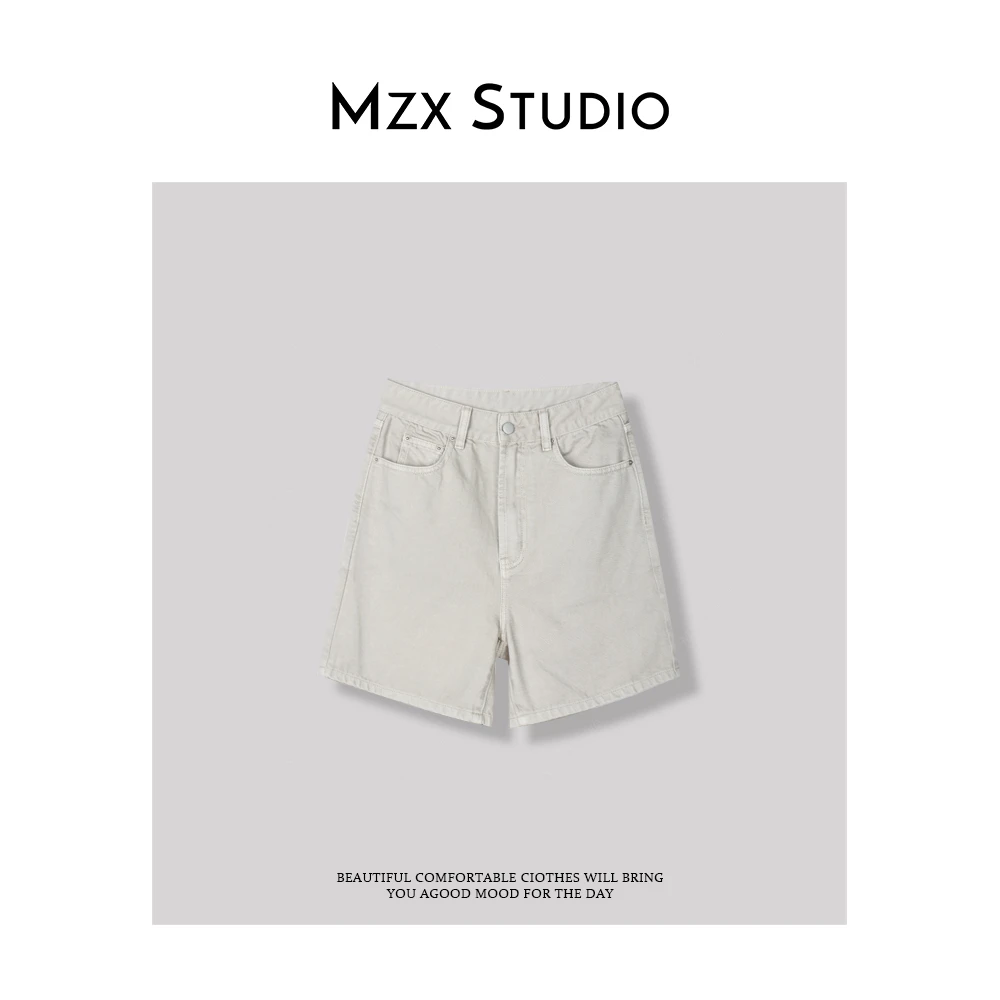 MZX 夏季纯棉百搭休闲短款牛仔四分裤KZ8021-F
