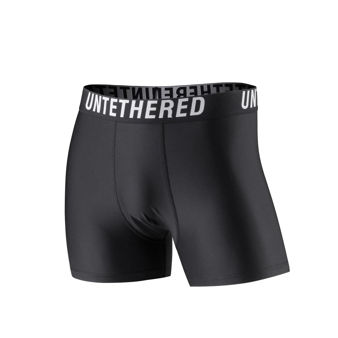 UNTETHERED速干透气高弹抗皱紧身修身运动健身显腰细平角内裤男士