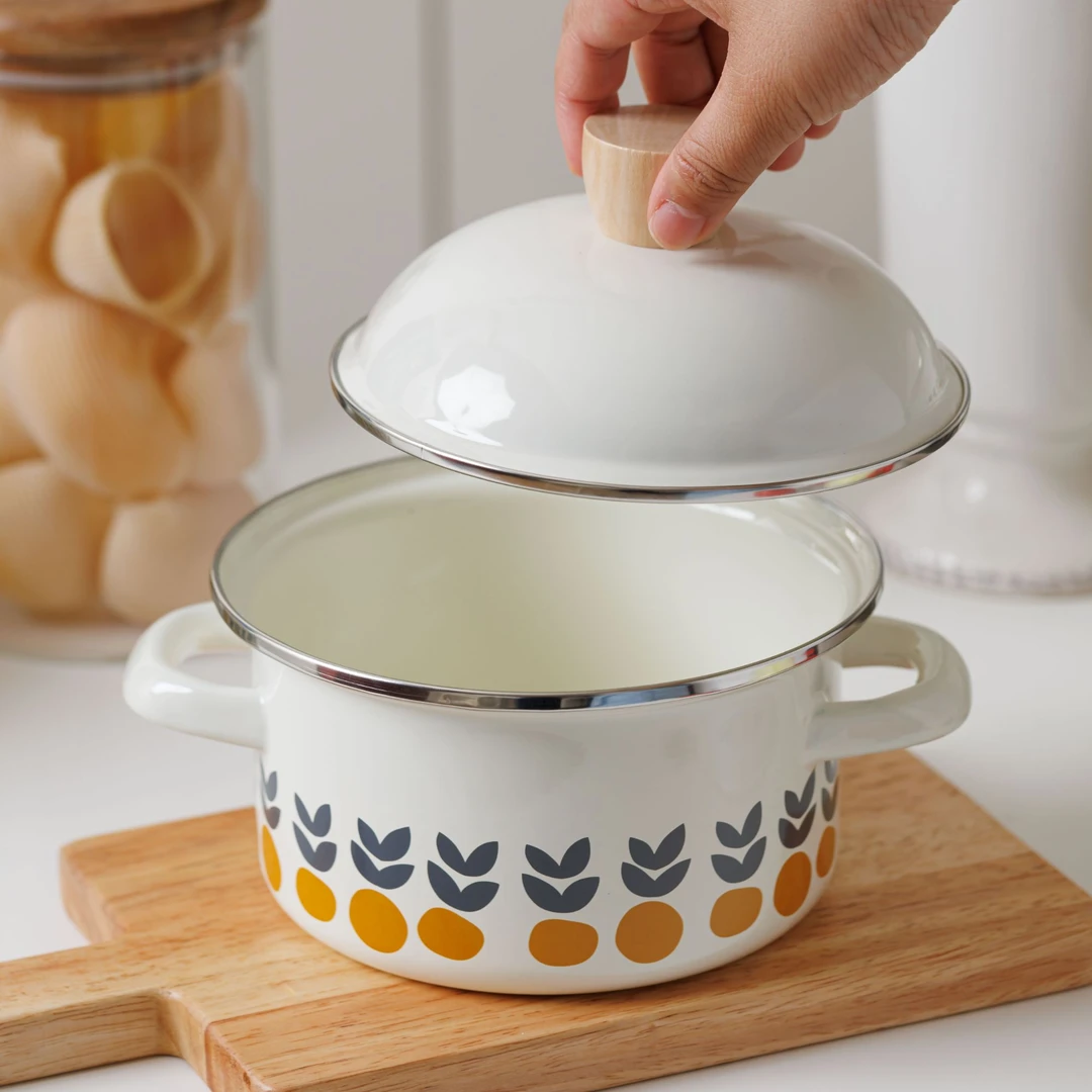 【出小韩订货】数量很少！新款 20CM 橘子花双耳锅小汤锅 小炖锅