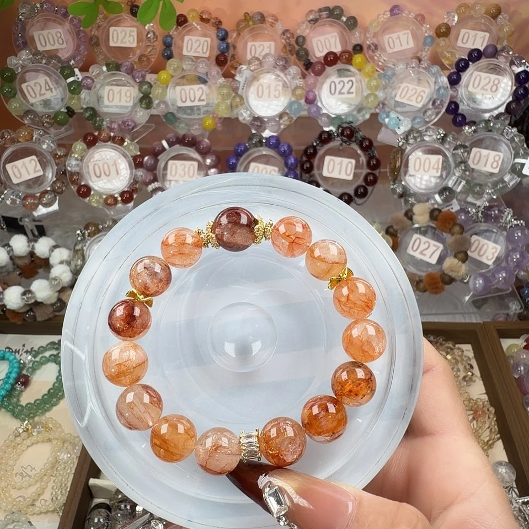 手链银S925镶嵌烟晶