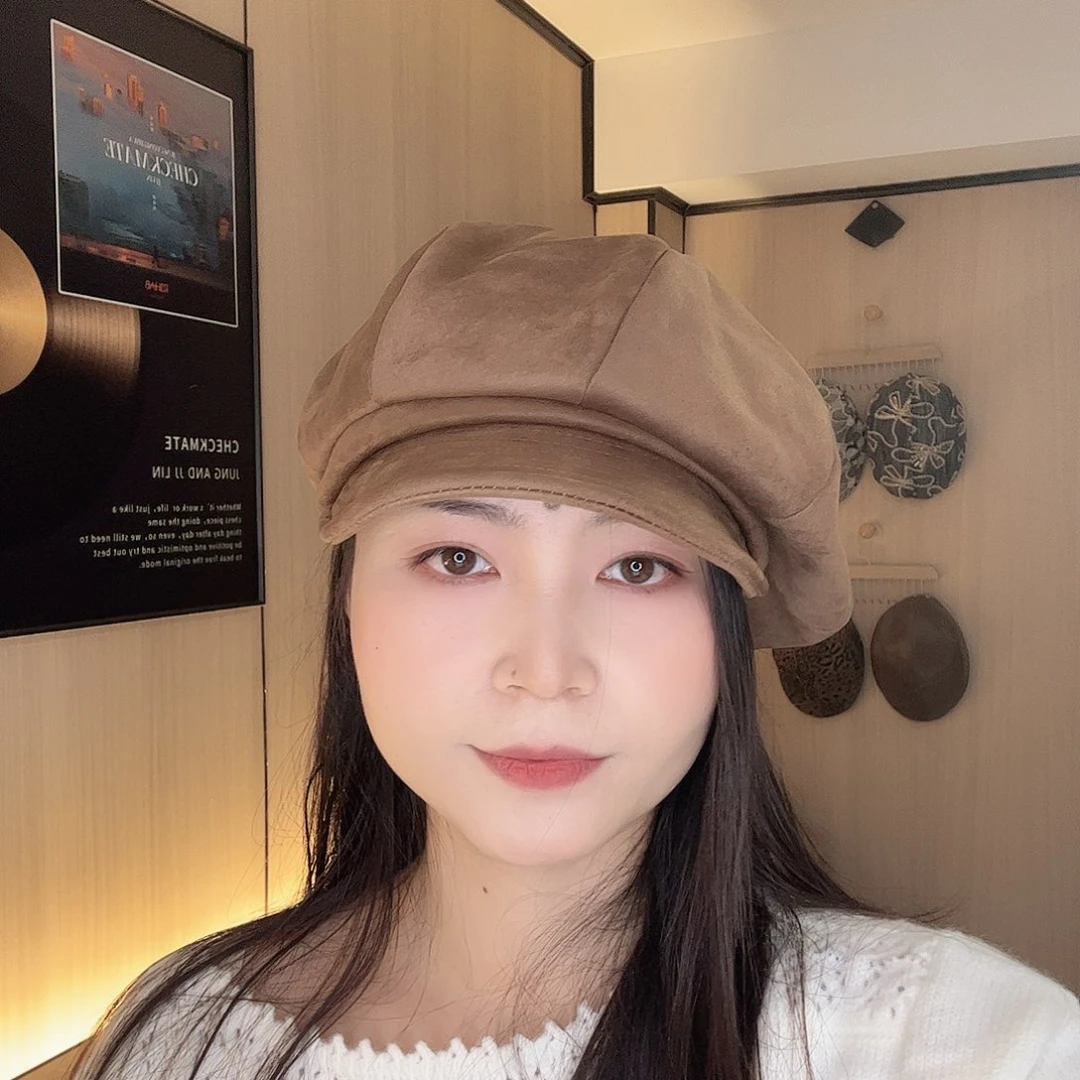 头层牛皮革棕色鹿皮绒八角