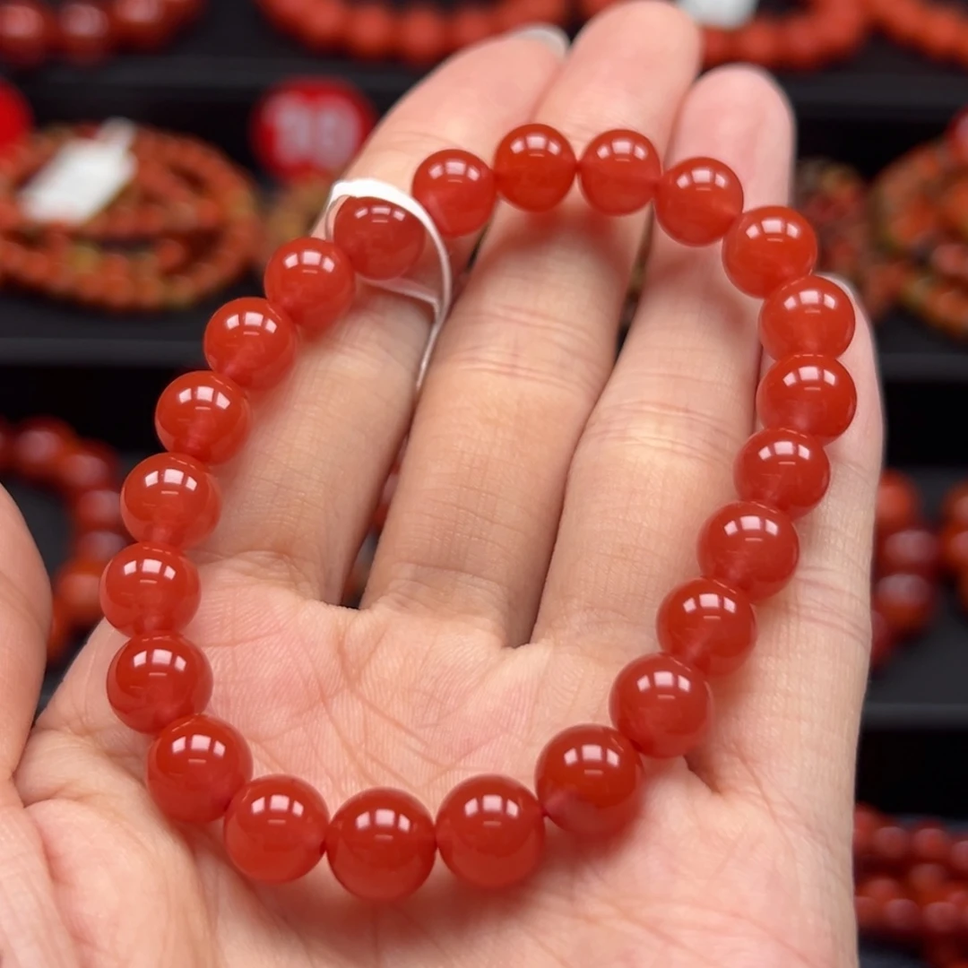 未镶嵌手串南红玛瑙保山杨柳辣椒红手串8+