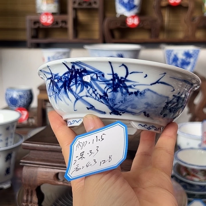 墨奈手绘陶瓷花盆