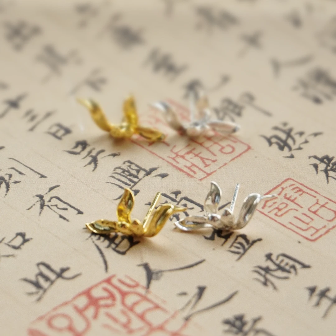 925银耳饰 耳环「别样幽芬」纯银君子兰春季花朵中国风清冷旗袍耳钉