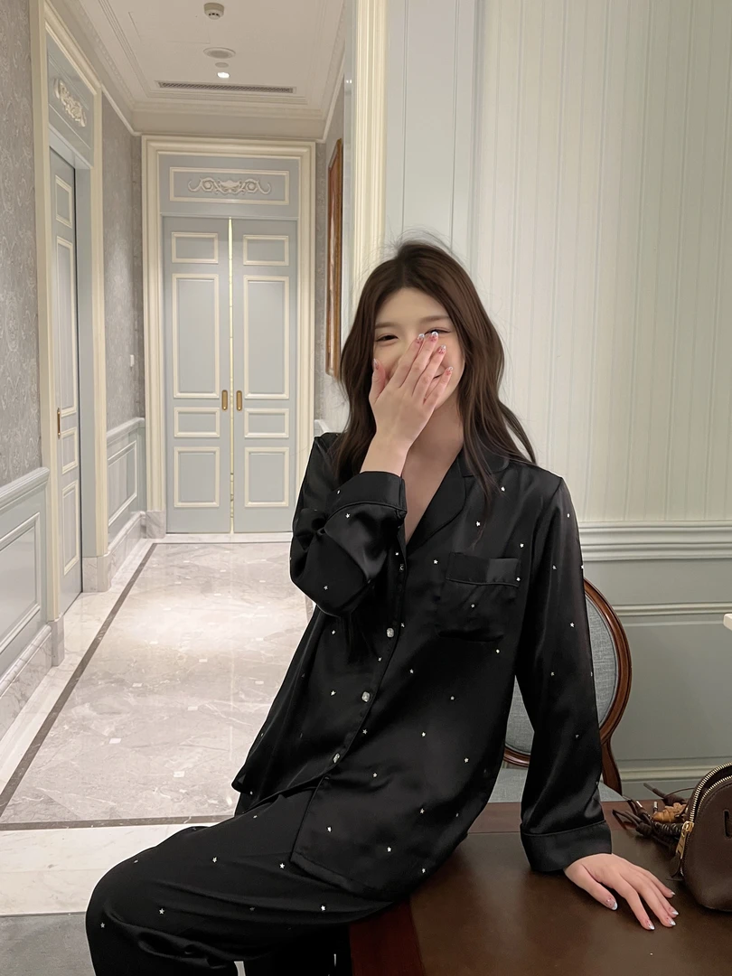 【160-169向月生家居服】新款上新春秋冰雪丝睡衣女长袖可外穿家居