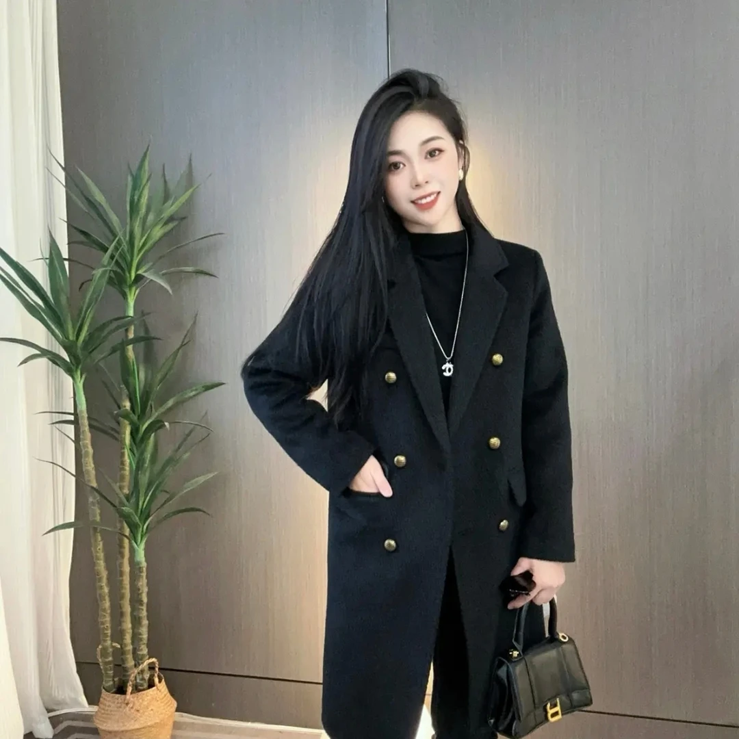 2025秋冬季中长款加棉女士外套时尚气质百搭款