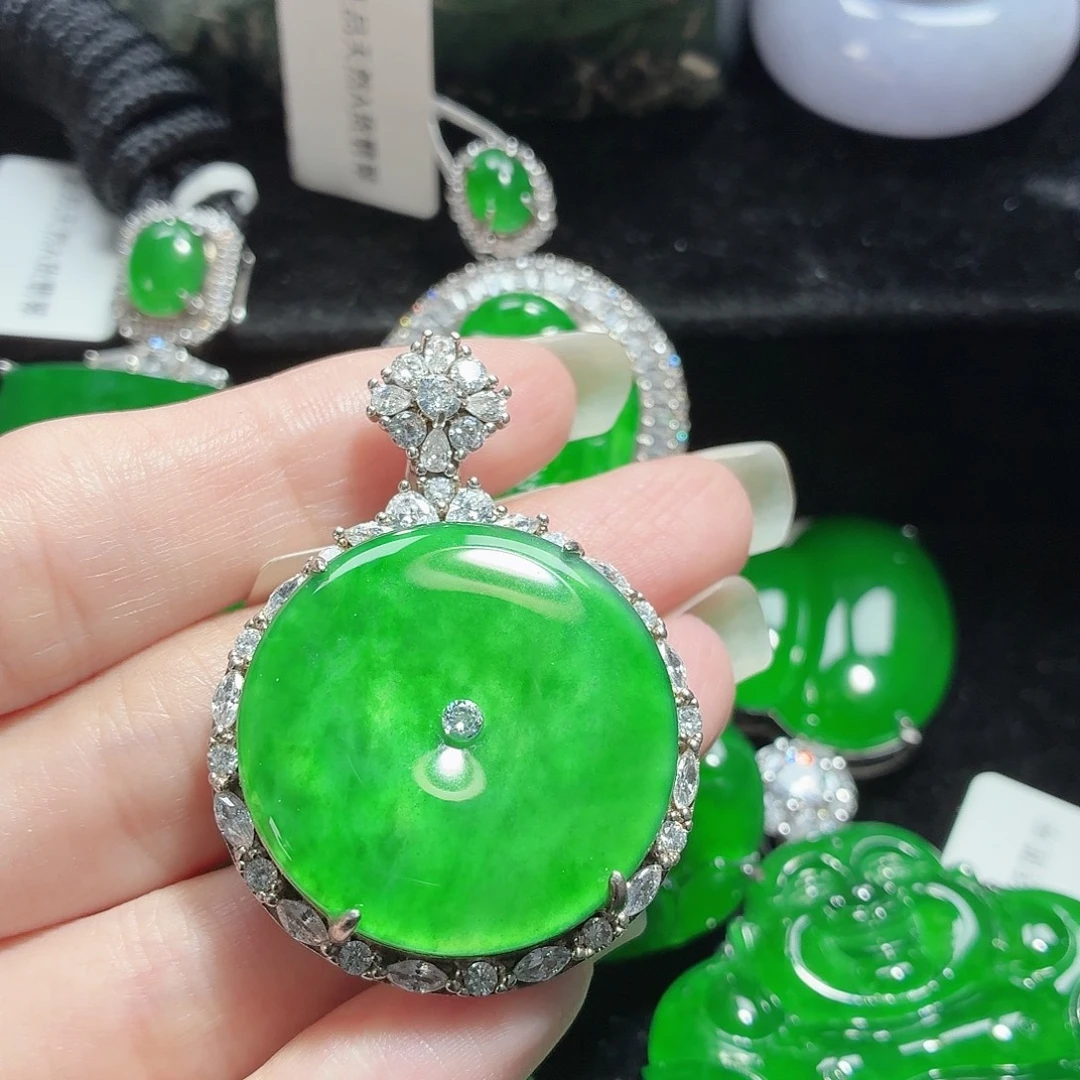 翡翠银S925镶嵌颈饰