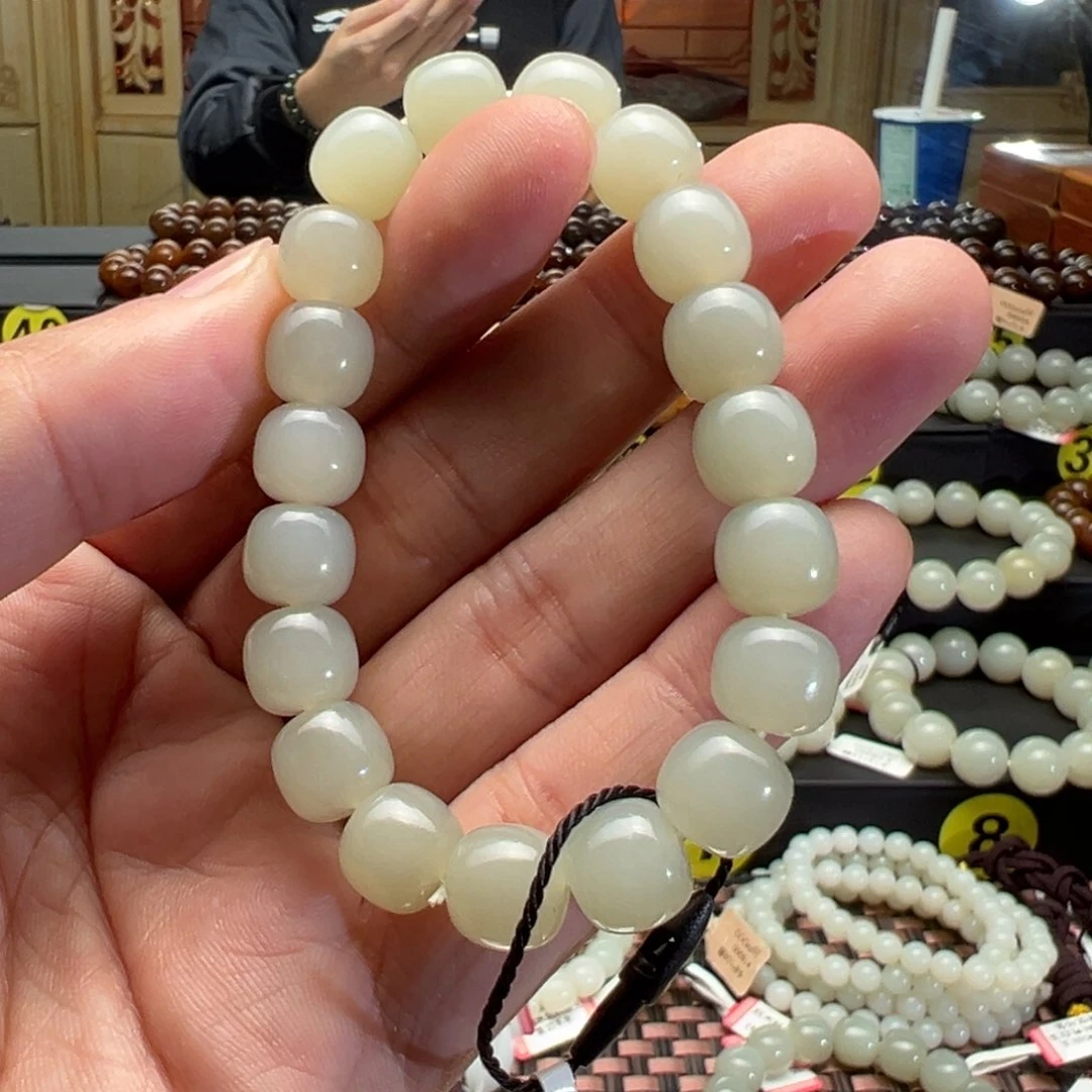 和田玉手串未镶嵌魚*吧卡10老型