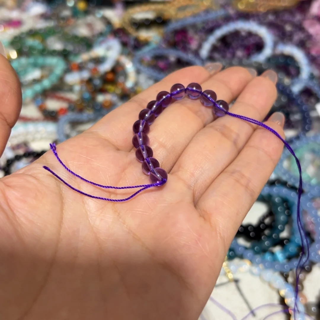 水晶手链未镶嵌紫水六全净体