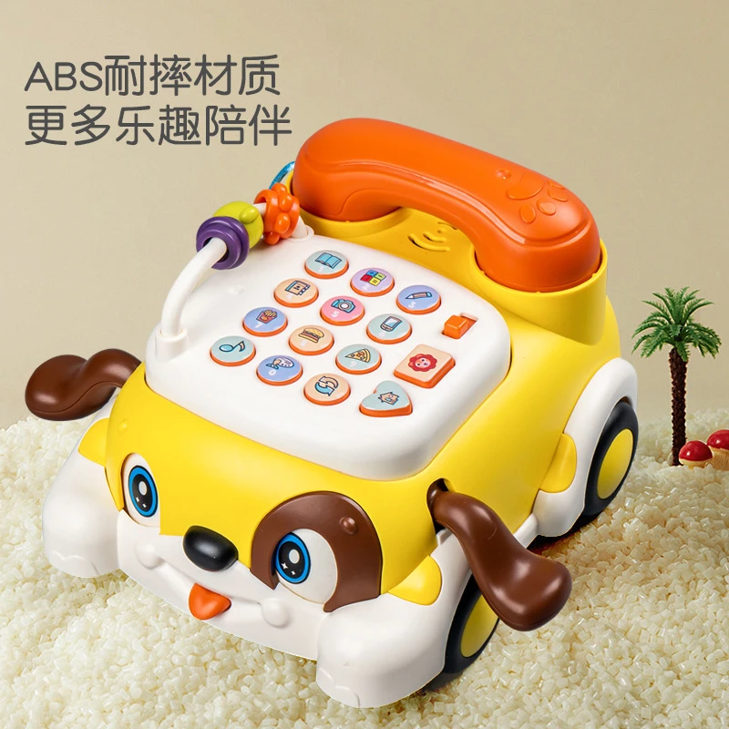 卡通萌趣早教机宝宝益智玩具声光款小狗电话车摆摊玩具夜市爆款