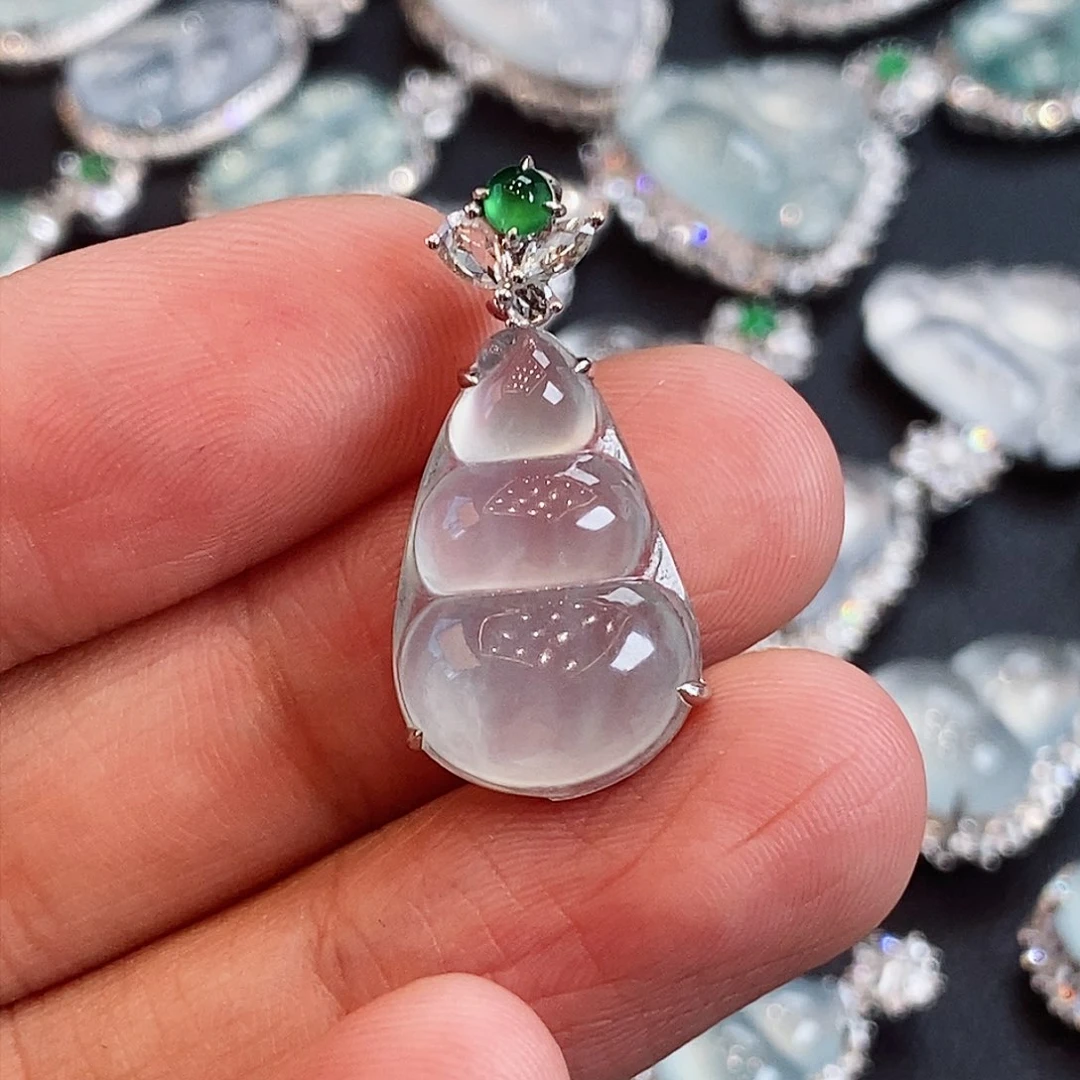 翡翠颈饰18K金镶嵌啊啊啊啊